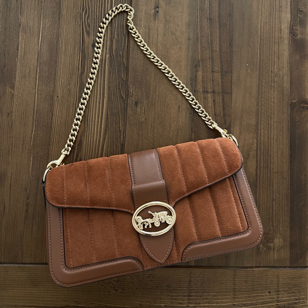 Suede Coach Handbag